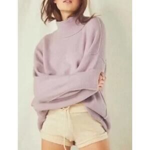 Free People After Glow Mock Neck Sweater Purple Size Small